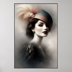 Timeless 1940s Elegance In Retro Fashion Poster