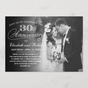 Timeless 30th Anniversary Party Photo Invitation