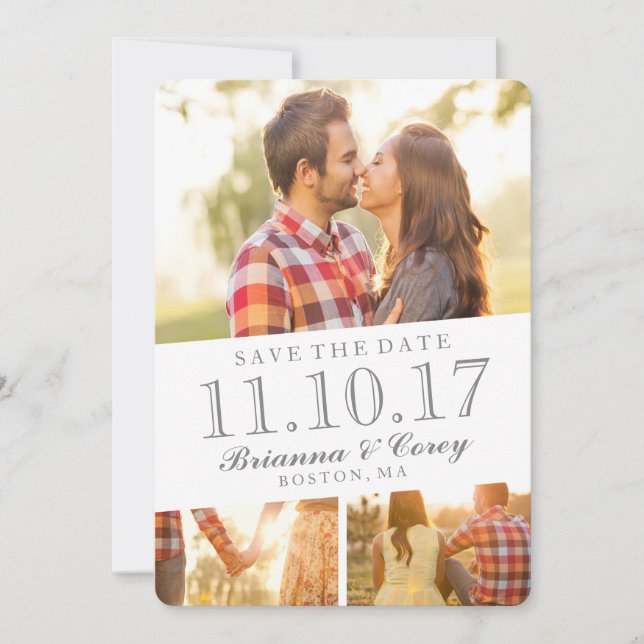 Timeless 3-Photo Save The Date (Front)