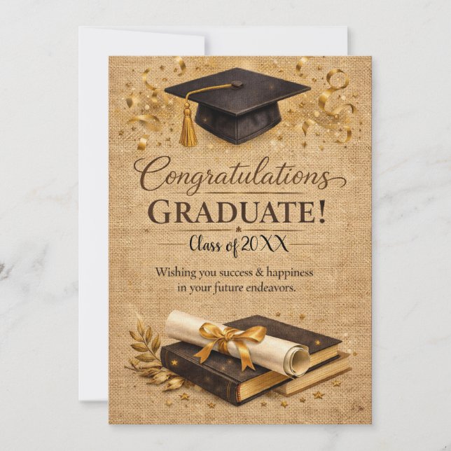 Timeless Academic Achievement Greeting Theme Holiday Card (Front)