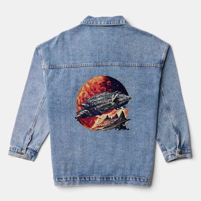 Timeless Adventure: Steampunk Odyssey Denim Jacket (Back)