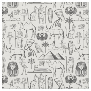 Timeless Ancient Egyptian Icons Fabric Design