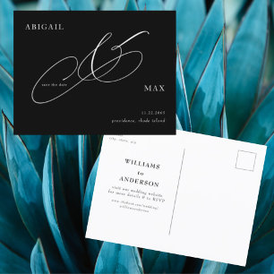 Timeless B/W Wedding Save the Date Postcard