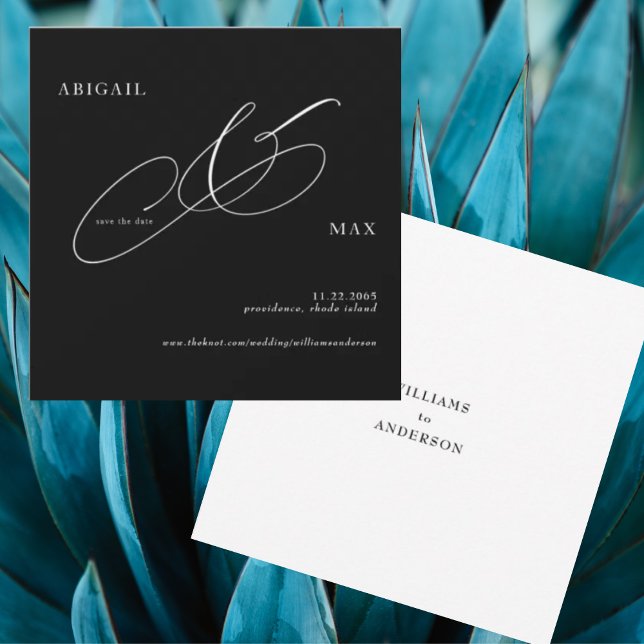 Timeless B/W Wedding Square Save the Date (Creator Uploaded)