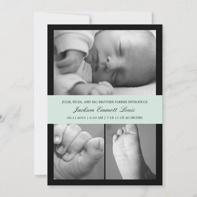 Timeless Band Birth Announcement - Blue (Front)