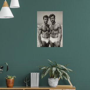 Timeless Beach Muscle Mates Poster