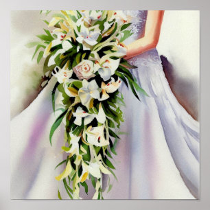 Timeless Beauty, Bridal Cascading Bouquet 2, Poster