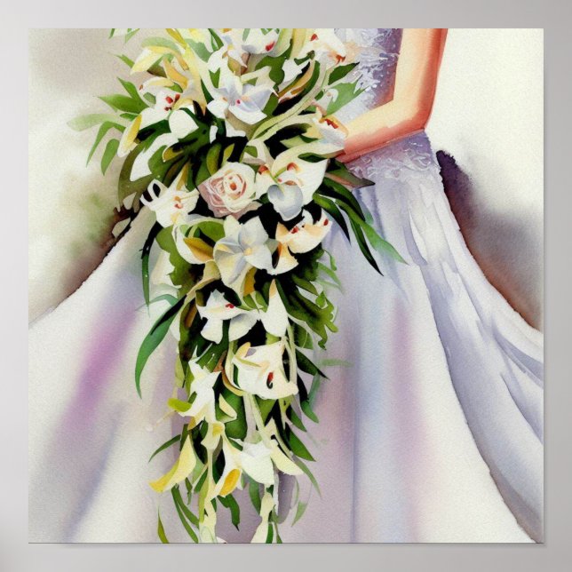Timeless Beauty, Bridal Cascading Bouquet 2, Poster (Front)