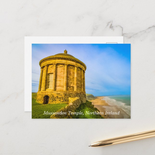 Timeless Beauty of Mussenden Temple Holiday Postcard (Front/Back In Situ)