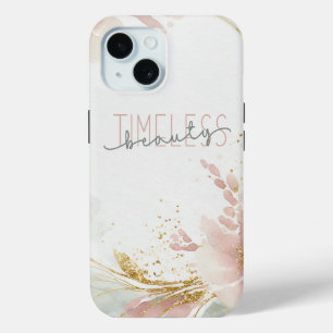 Timeless Beauty – Zalara Luxe Tan & Gold Marble iPhone 15 Case