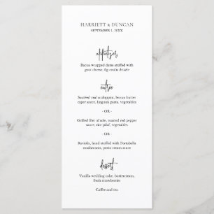 Timeless Black and White Elegant Wedding Menu