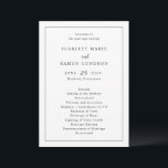 Timeless Black and White Elegant Wedding Programme<br><div class="desc">Elegant wedding program featuring a simple design with your event details in serif and script fonts inside of a border.</div>