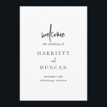 Timeless Black and White Elegant Wedding Programme<br><div class="desc">Classic and elegant wedding program featuring a simple layout with your first names in a large font along with accent words in a modern script.  The clean and minimalist layout make this black and white wedding program great for a traditional,  formal wedding.</div>