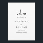 Timeless Black and White Elegant Wedding Programme<br><div class="desc">Classic and elegant wedding program featuring a simple layout with your first names in a large font along with accent words in a modern script.  The clean and minimalist layout make this black and white wedding program great for a traditional,  formal wedding.</div>