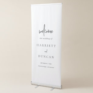 Timeless Black and White Elegant Wedding Retractable Banner