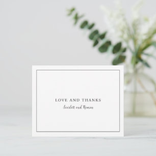 Timeless Black and White Elegant Wedding Thank You Card