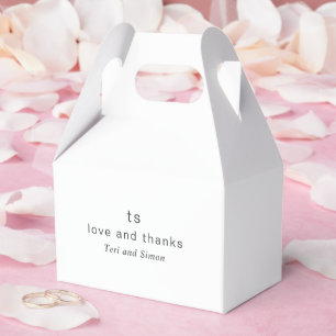 Timeless Black and White Monogram Modern Wedding Favour Box