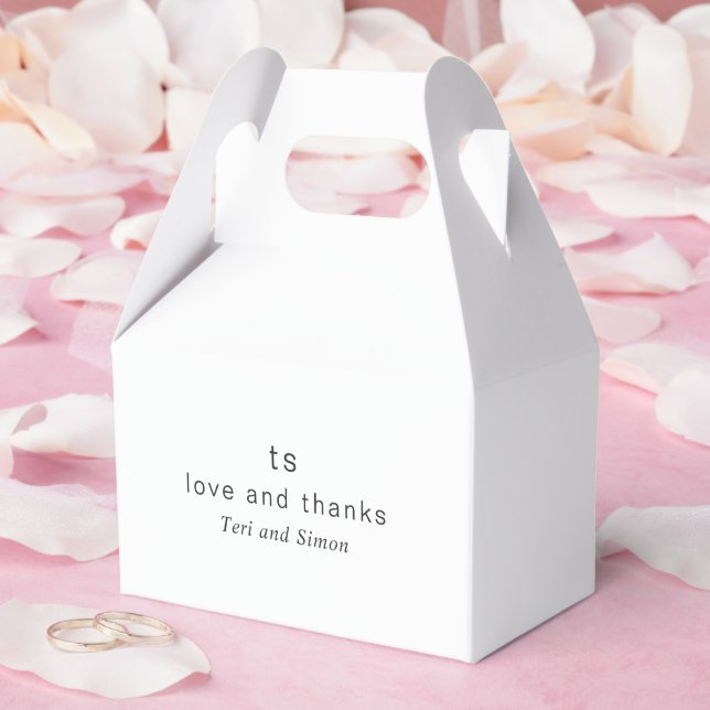 Timeless Black and White Monogram Modern Wedding Favour Box (Wedding)