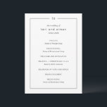 Timeless Black and White Monogram Modern Wedding Programme<br><div class="desc">Modern wedding programs featuring a simple yet elegant design with your monogram at the top and your details surrounded by a border.</div>