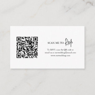Timeless Black and White QR Code Elegant Wedding Enclosure Card