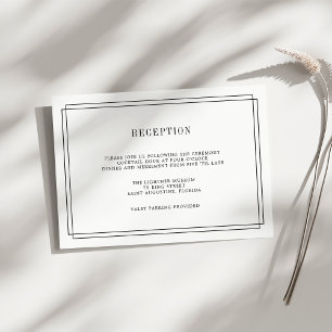 Timeless Black and White Reception Card