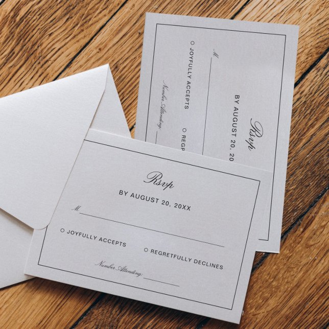Timeless Black and White Wedding Response Enclosure Card (Creator Uploaded)