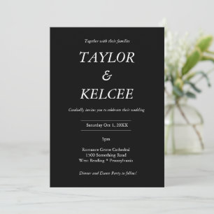 Timeless Black CUSTOMIZABLE Wedding Invitation