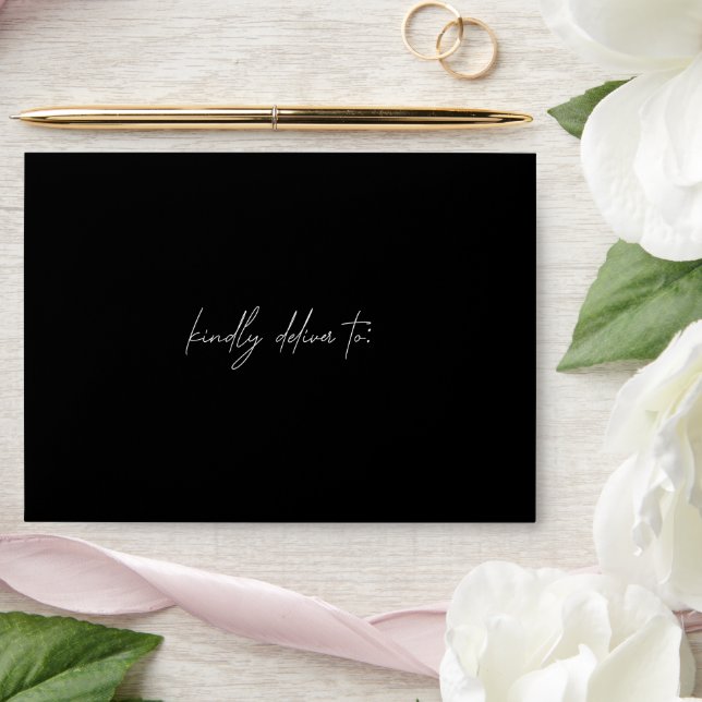Timeless Black Elegant Wedding Envelope (Wedding)