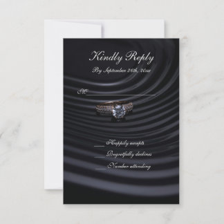 Timeless Black, Grey & White Wedding RSVP Card
