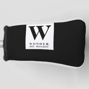 Timeless Black Wedding Golf Head Cover