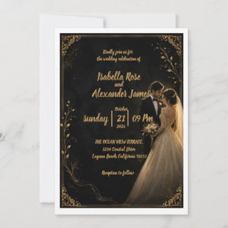 Timeless Black Wedding Invitation