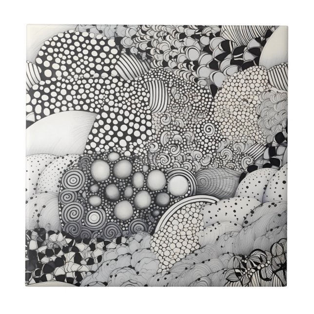 Timeless Black White Abstract - Rhythm Harmony Tile (Front)