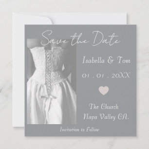 Timeless Black & White Elegant Minimalist Wedding Save The Date