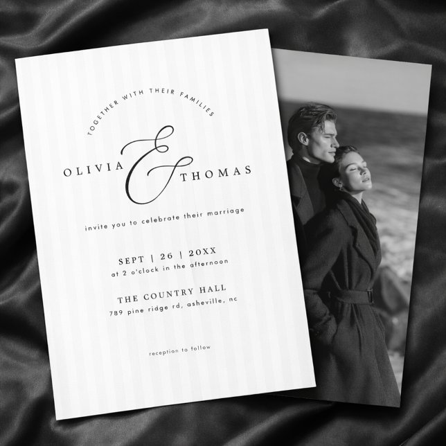 Timeless Black White Photo Wedding Invitation (Creator Uploaded)