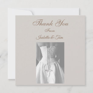Timeless Black & White Wedding Elegant Minimalist Thank You Card