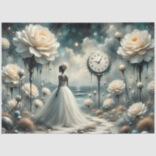 Timeless Bloom Bride Surreal Fantasy Decoupage  Tissue Paper