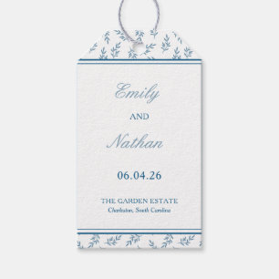 Timeless Blue Garden Elegant Classic Wedding  Gift Tags