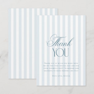 Timeless Blue Stripes Bridal Shower Thank You Card