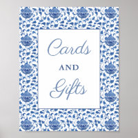 Timeless Blue White Cards And Gifts Bridal Shower
