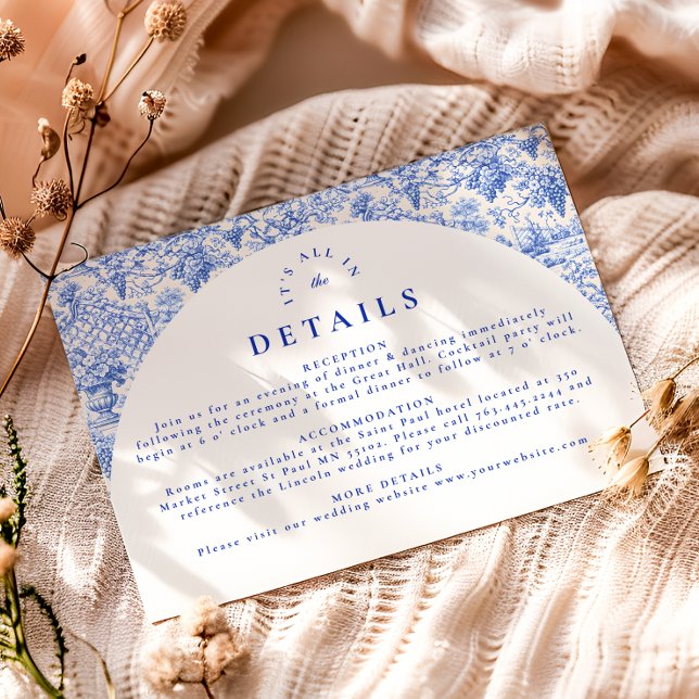 Timeless Blue White Porcelain Wedding Enclosure Card (Creator Uploaded)