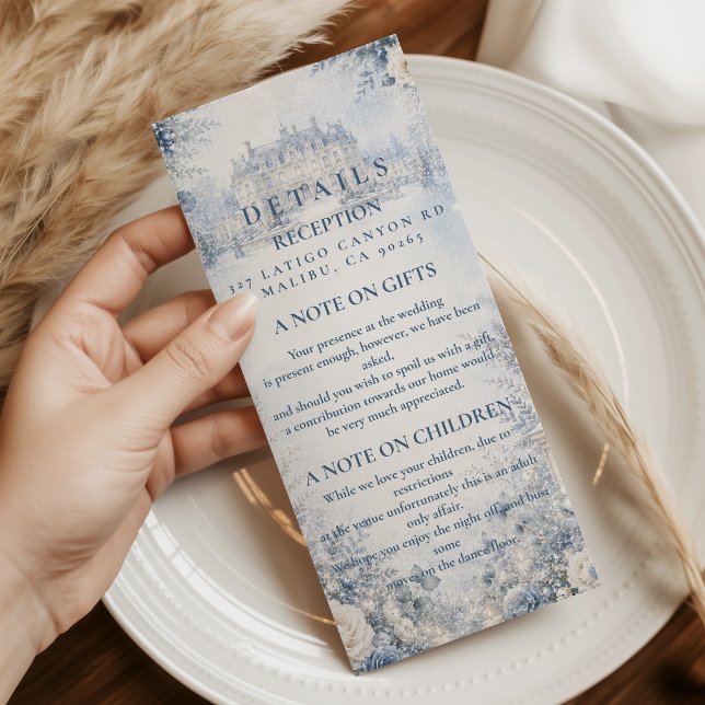 Timeless Blue Winter Wedding Enclosure Card (Creator Uploaded)
