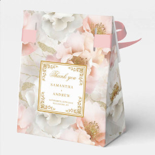 Timeless Blush Ivory Gold Wedding Thank You Box