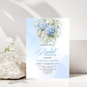 Timeless Bohemian Blue Hydrangeas Shower Invitatio Invitation