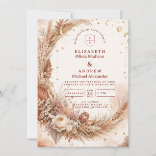 Timeless Boho Celestial Wedding Invitation
