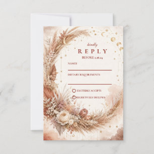 Timeless Boho Celestial Wedding RSVP Card