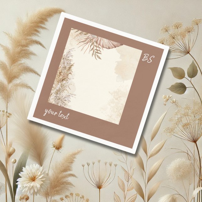 Timeless Boho Chic Neutral Wedding Napkin (Creator Uploaded)