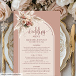 Timeless Boho Dusty Rose Pampas Floral Wedding  Menu<br><div class="desc">✅ For matching items search ROSE in my collections ✅ Celebrate your big day with this Elegant Boho Dusty Pink Pampas Floral Wedding Menu, designed to complement modern, rustic, or romantic wedding themes. Featuring soft pastel tones, watercolor pampas grass, and delicate florals, this menu adds a timeless touch of elegance...</div>