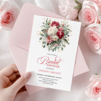Timeless Boho Ruby Red Blush Gold Bridal Shower