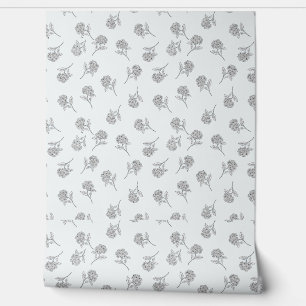 Timeless Botanical Bloom Soft Grey Wallpaper
