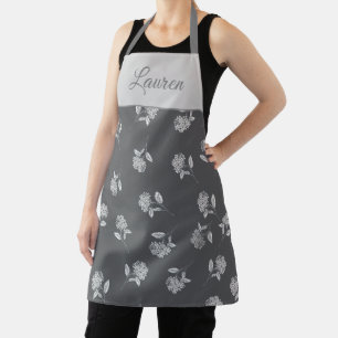Timeless Botanical Bloom Warm Plum Monogram Apron